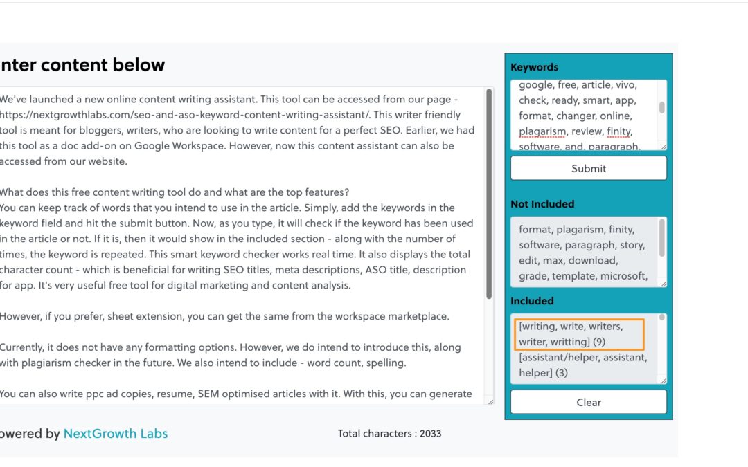 SEO Content Writing Tool